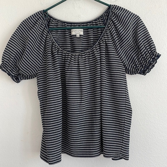 MADEWELL TEXTURE & THREAD STRIPED PEASANT TOP - Picture 4 of 7